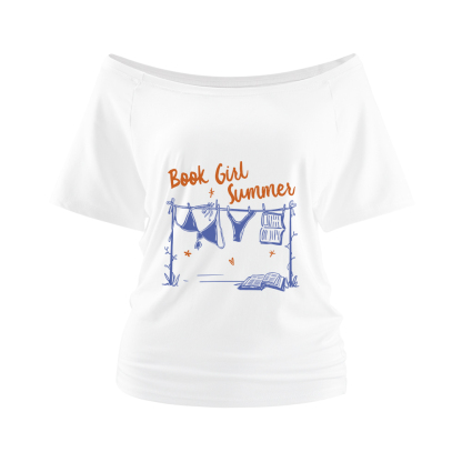 Pagewings Book Girl Summer Bookish Off Shoulder Top