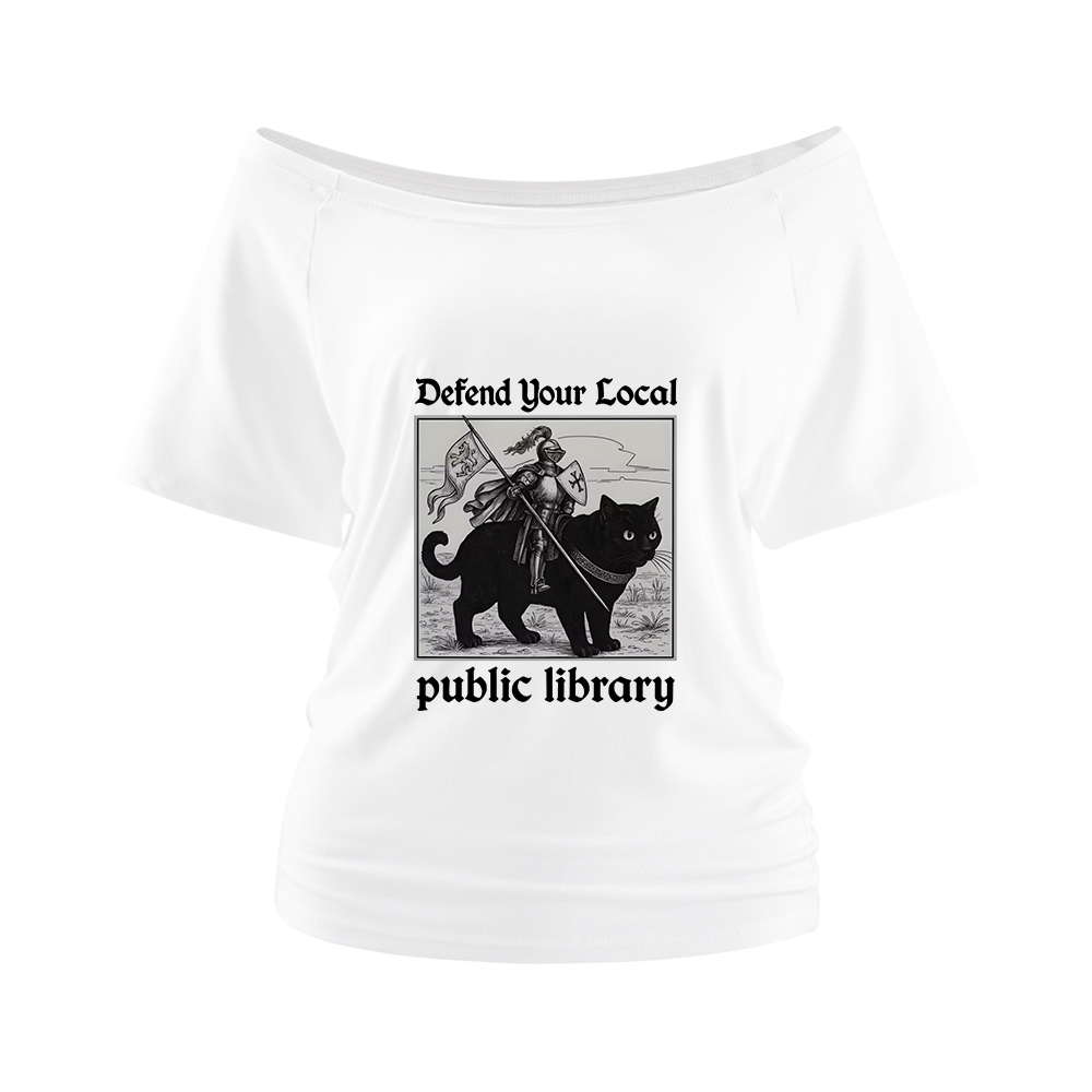 Pagewings Defend Your Local public library Off Shoulder Top