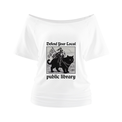 Pagewings Defend Your Local public library Off Shoulder Top