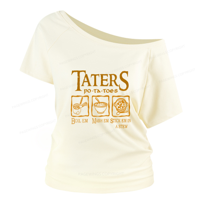 Pagewings Taters PoTaToes Women Off Shoulder T-shirts