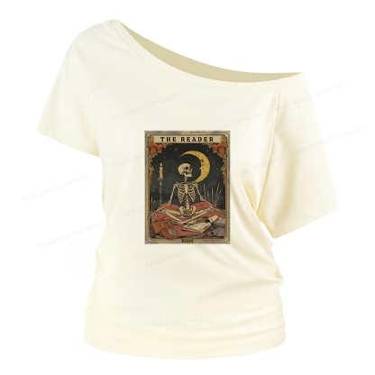 Pagewings The Reader Tarot Card Women Off Shoulder T-shirts