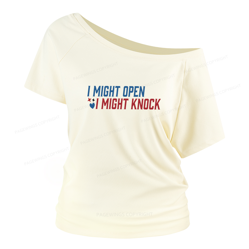 Pagewings I Might Knock Women Off Shoulder T-shirts