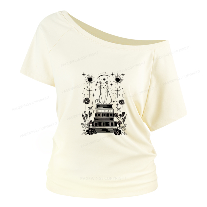 Pagewings Mystical Cat Women Off Shoulder T-shirts