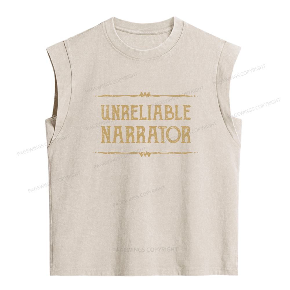 Pagewings Unreliable Narrator Women's Washed Tank Top