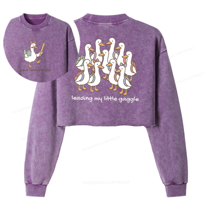Pagewings Back to School Washed Crop Sweatshirt