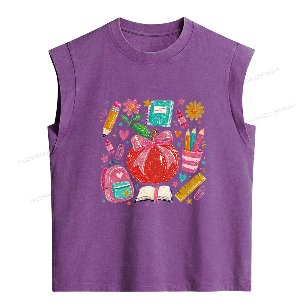 Pagewing Back to School Women's Washed Tank Top