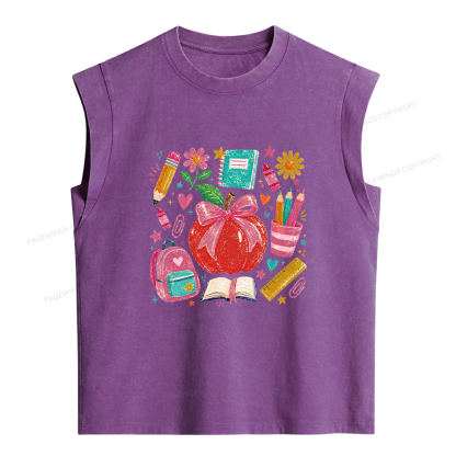 Pagewing Back to School Women's Washed Tank Top