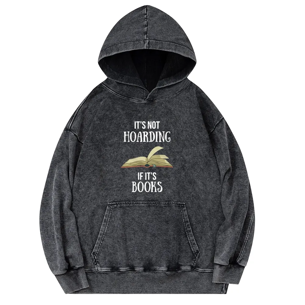 Pagewings It's Not Hoarding If It's Books Unisex Washed Hoodie
