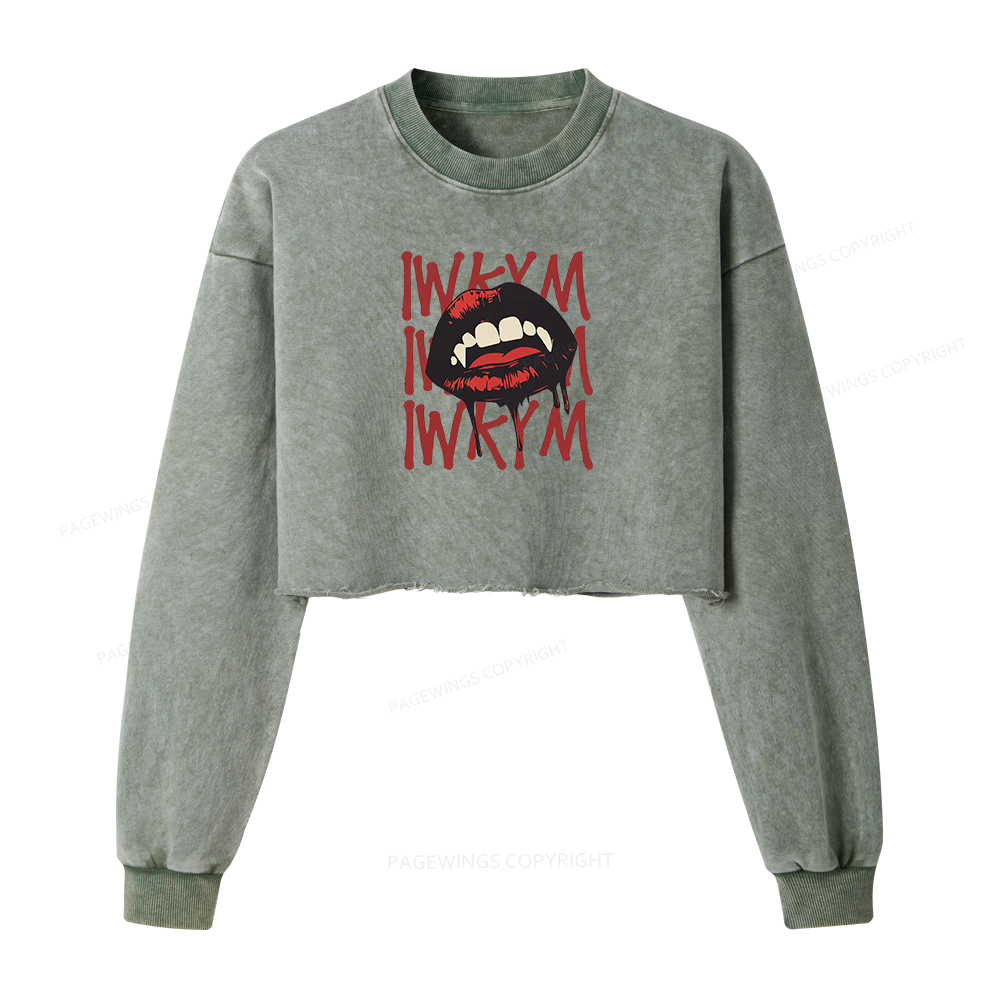Pagewings Sci-Fi Novel Lover Washed Crop Sweatshirt