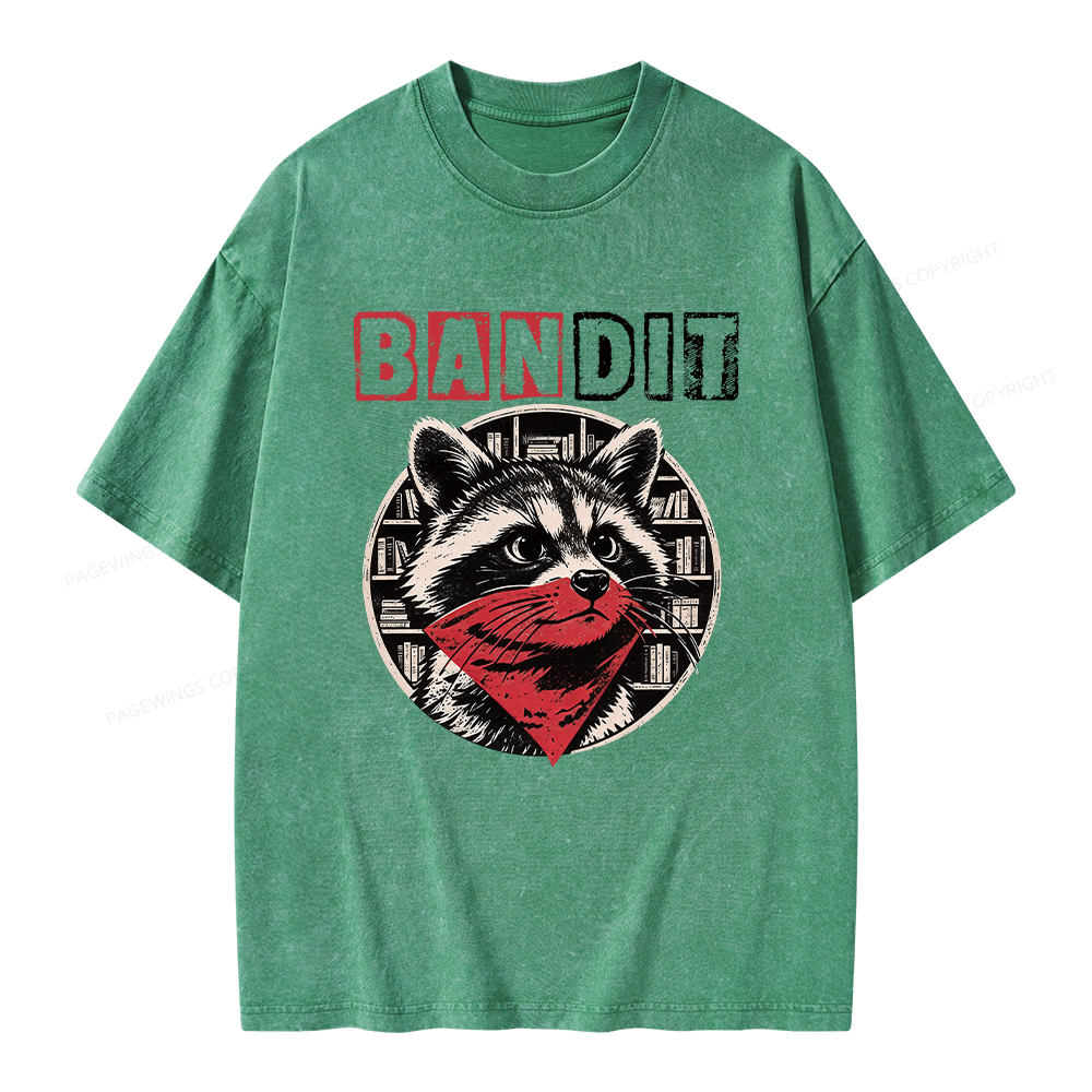 Pagewings Book Bandit Unisex Washed T-shirt