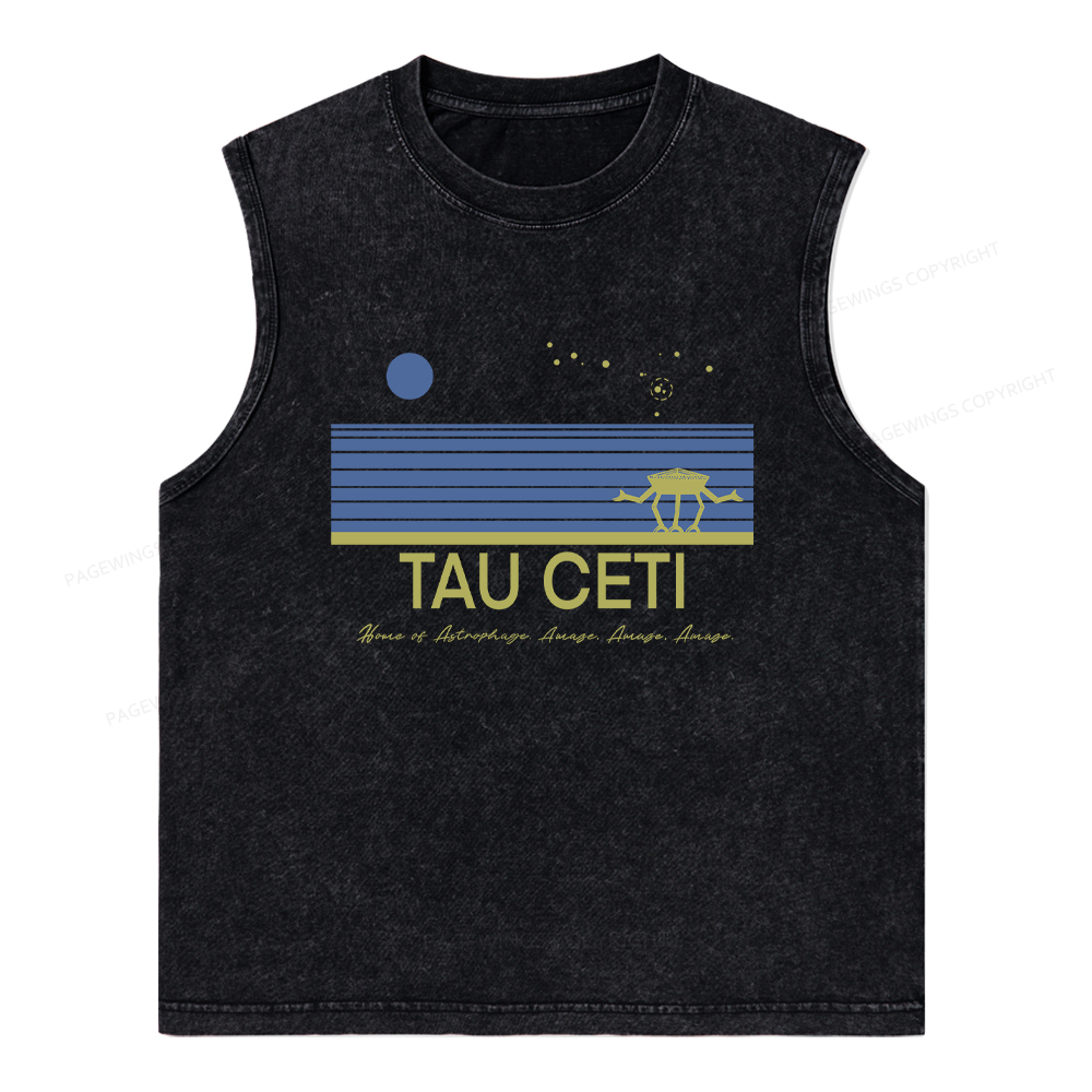 Pagewings Tau Ceti Unisex Washed Tank Top