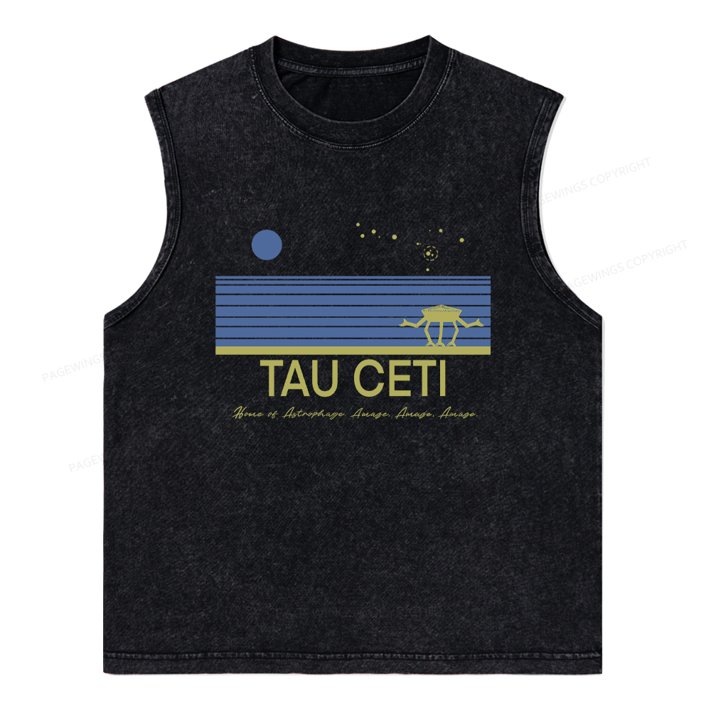 Pagewings Tau Ceti Unisex Washed Tank Top