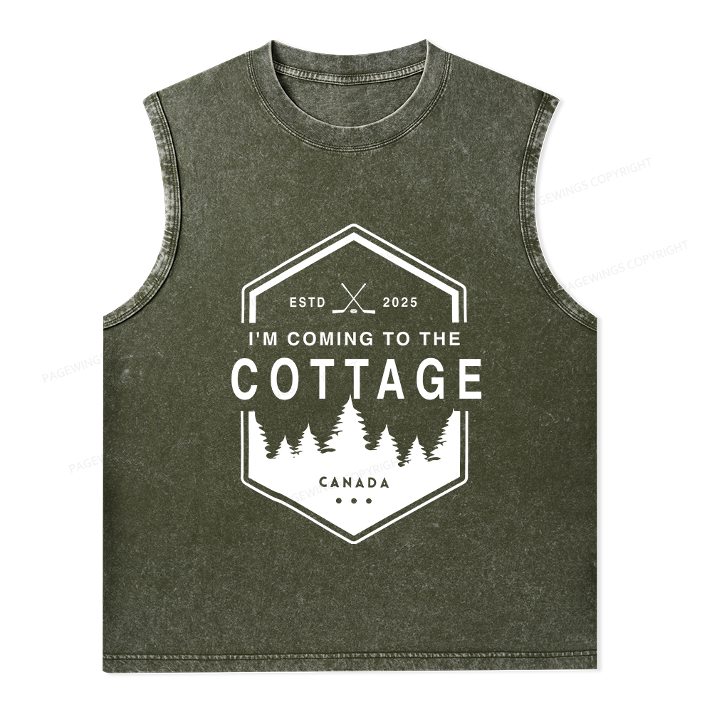 Pagewings Coming To The Cottage Unisex Washed Tank Top