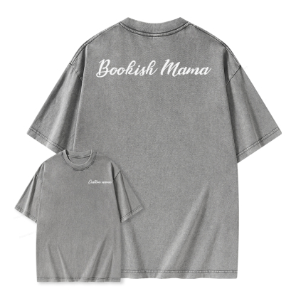 Pagewings Personalized Bookish Mama Unisex Washed T-shirt