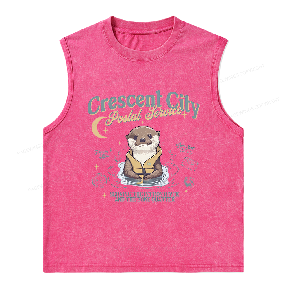 Pagewing Reading Fantasy Bookish Unisex Washed Tank Top