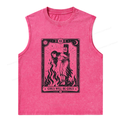 Pagewings Girls Will Be Girls Unisex Washed Tank Top
