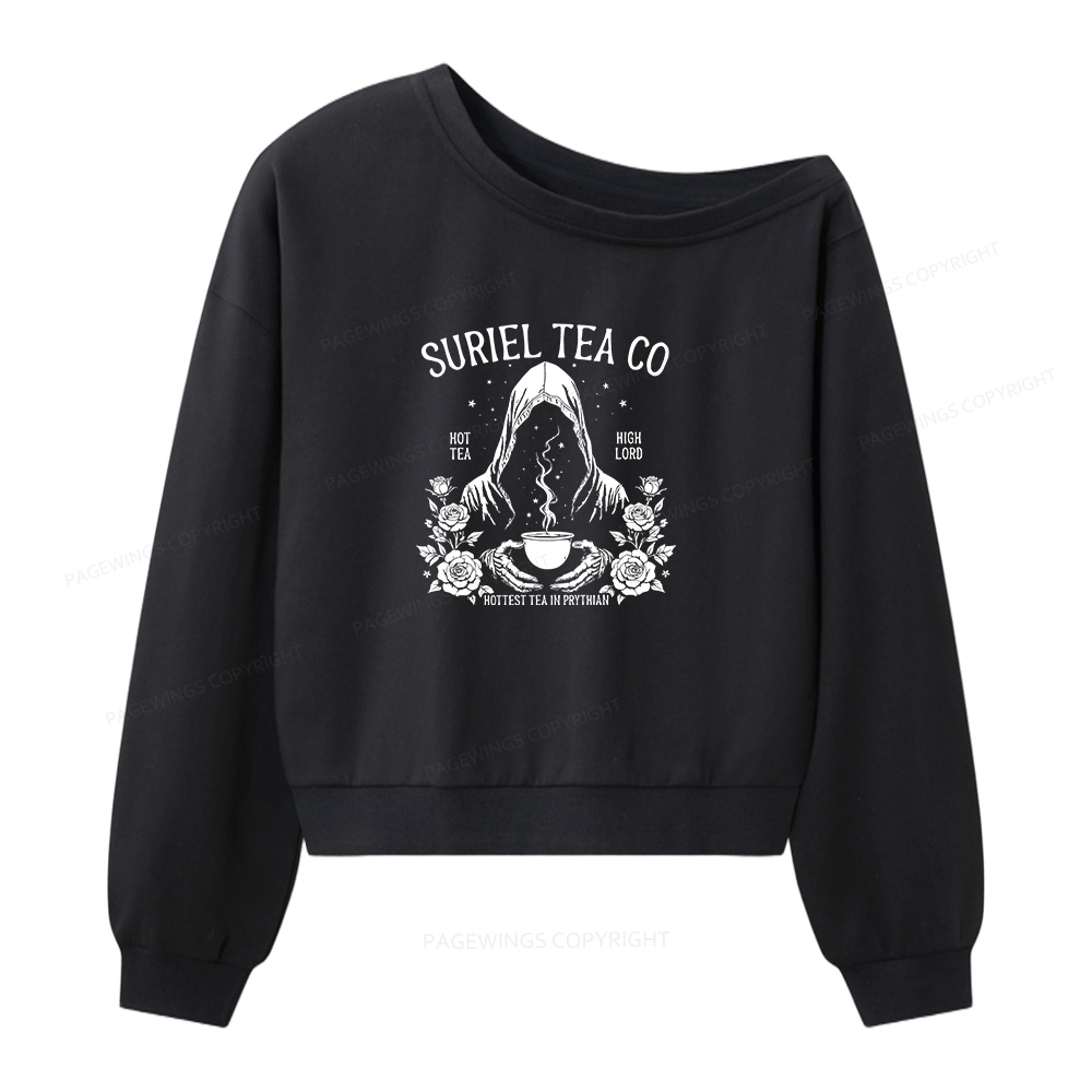 Pagewings Suriel Tea Co Women Off  Shoulder Sweatshirt