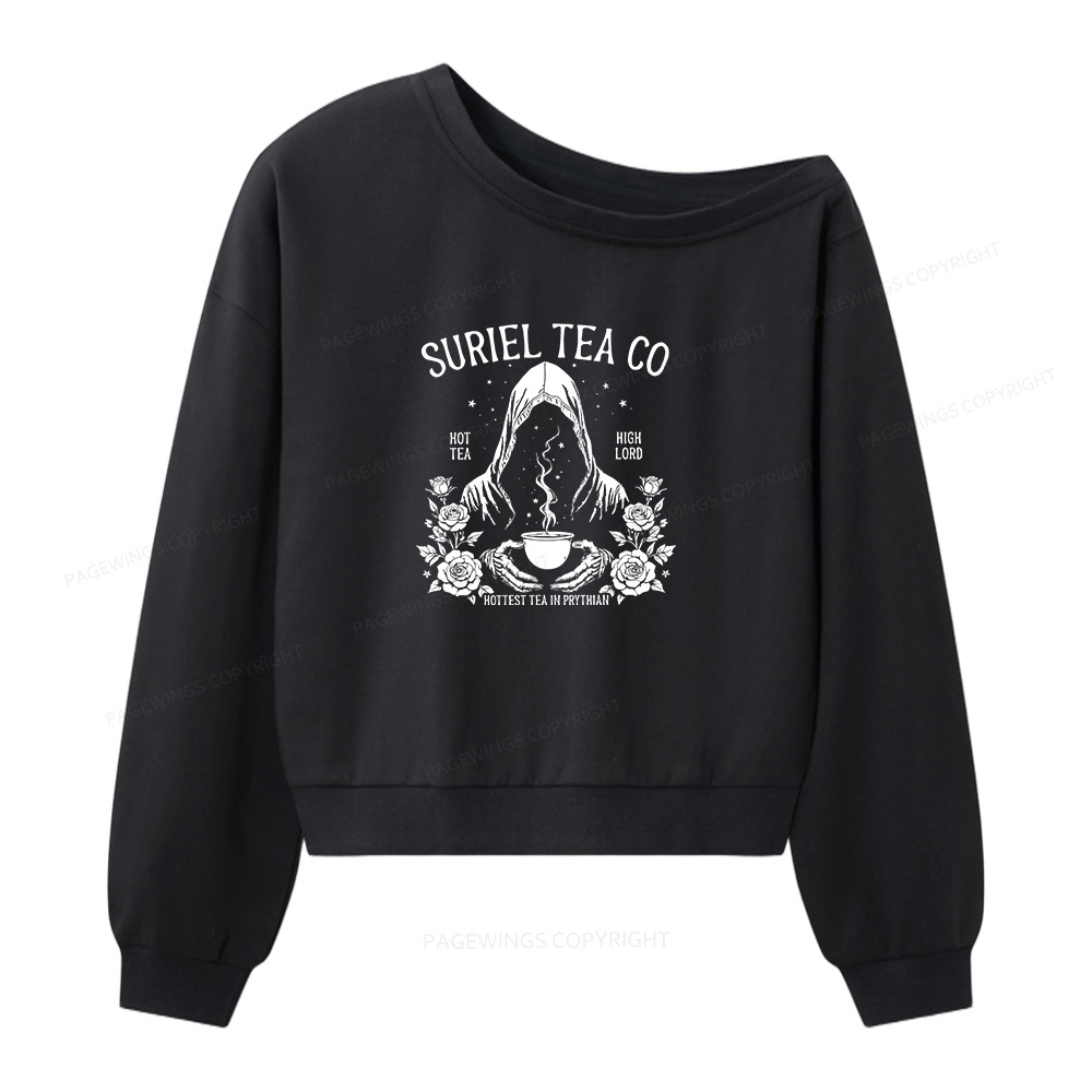 Pagewings Suriel Tea Co Women Off  Shoulder Sweatshirt