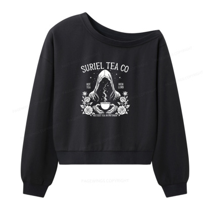 Pagewings Suriel Tea Co Women Off  Shoulder Sweatshirt