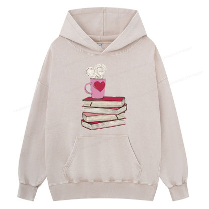 Pagewing Valentine's Day Gift for the Book Lover Unisex Washed Hoodie