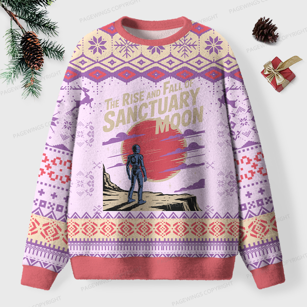 Pagewings The Rise And Fall Of Sanctuary Moon Unisex Ugly Knit Sweatshirt