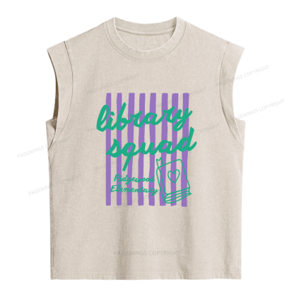 Pagewings Personalized Librarian Women's Washed Tank Top