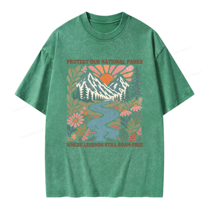 Pagewings National Parks Unisex Washed T-shirt