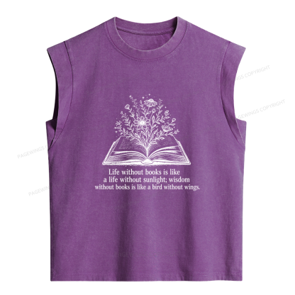 Pagewing Reading Quote Women's Washed Tank Top