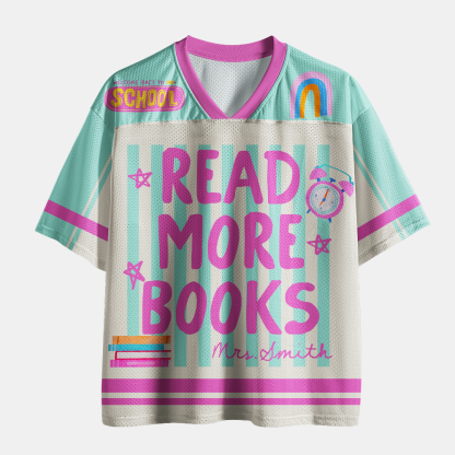 Pagewings Personalized Read More Books Unisex Mesh Jersey