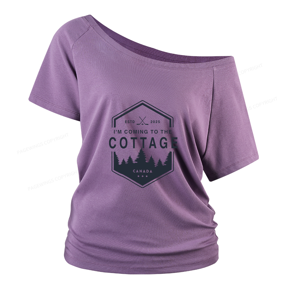 Pagewings Coming To The Cottage Women Off Shoulder T-shirts