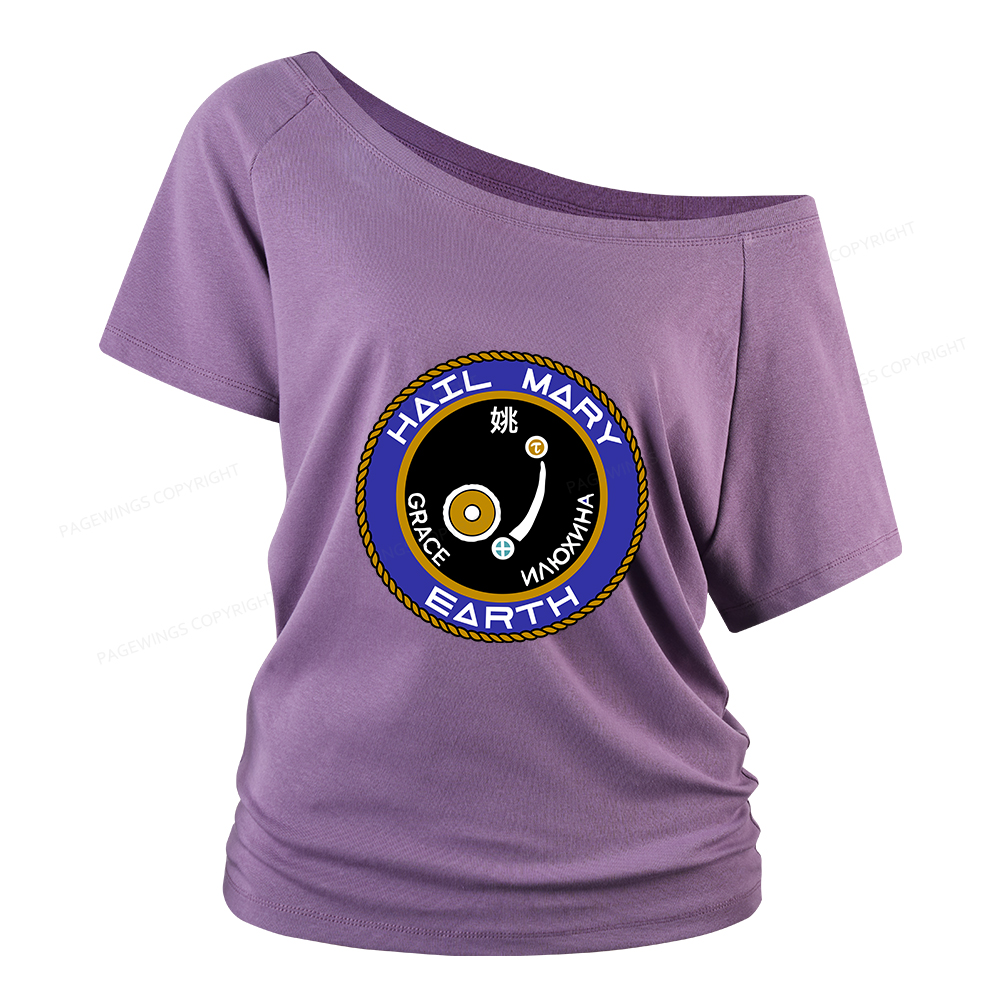 Pagewings Mission Patch Women Off Shoulder T-shirts