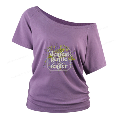 Pagewings Dearest Gentle Reader Women Off Shoulder T-shirts