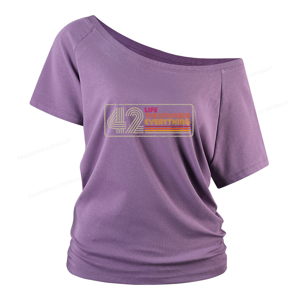 Pagewings Life The Universe Everything Women Off Shoulder T-shirts