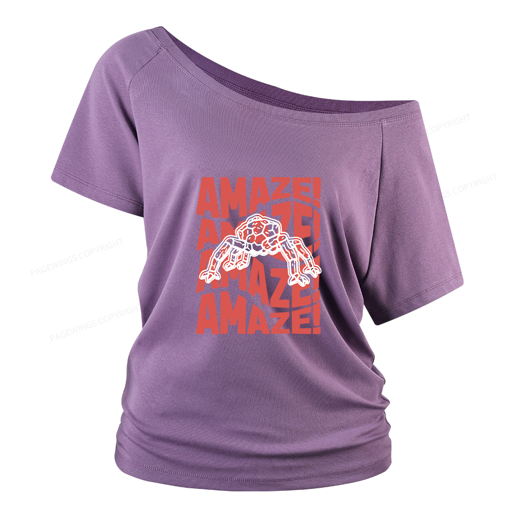Pagewings Amaze Space Women Off Shoulder T-shirts