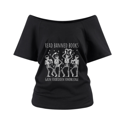 Pagewings Reading Books Tee Book Lover Gift  Off Shoulder Top