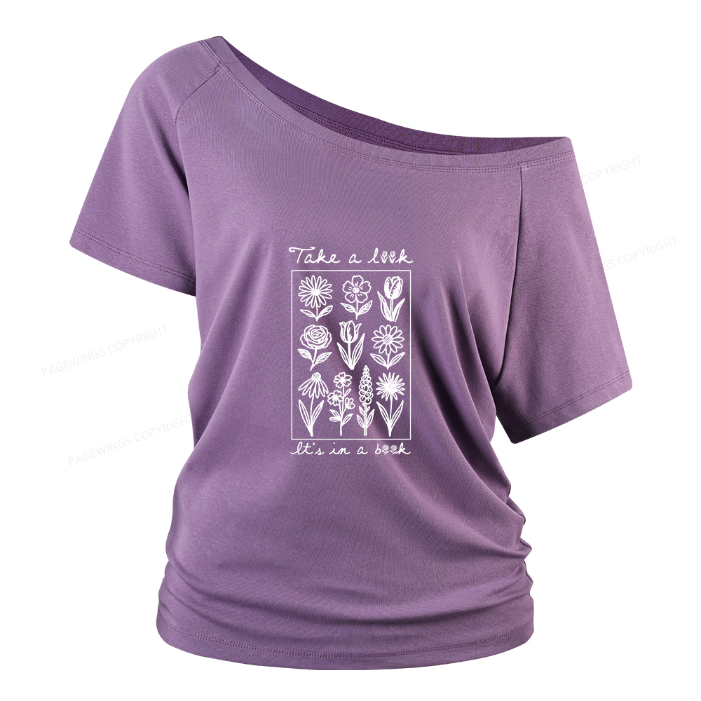 Pagewings Take A Look It’s In A Book Women Off Shoulder T-shirts