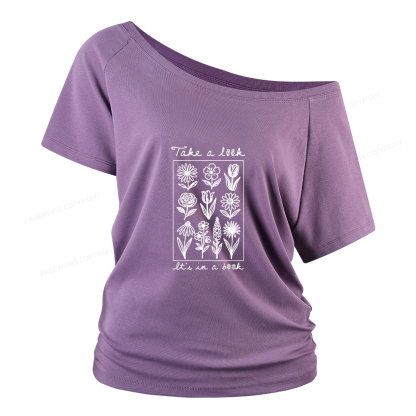 Pagewings Take A Look It’s In A Book Women Off Shoulder T-shirts