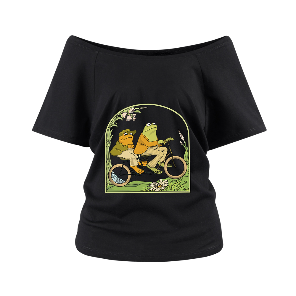 Pagewings Frog And Toad Book Vintage Off Shoulder Top