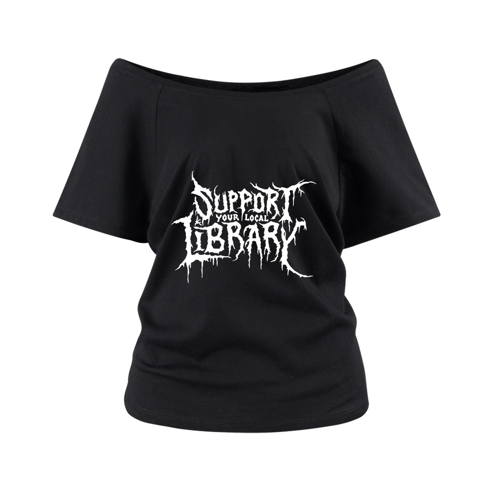 Pagewings Support Your Local Library Off Shoulder Top