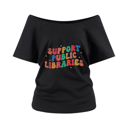 Pagewings Public Library Off Shoulder Top