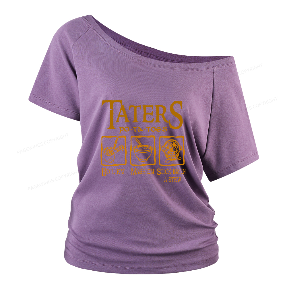 Pagewings Taters PoTaToes Women Off Shoulder T-shirts