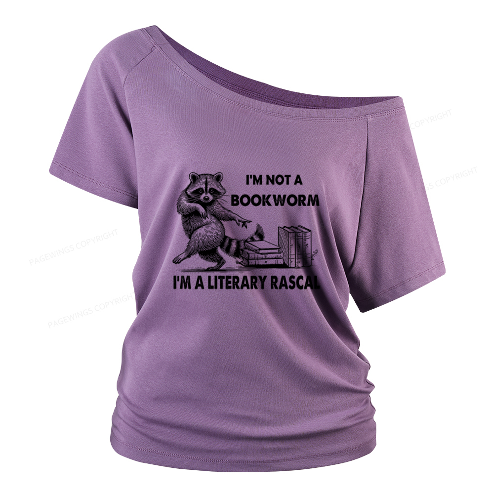 Pagewings I'm Not A Bookworm I'm A Literary Rascal Women Off Shoulder T-shirts