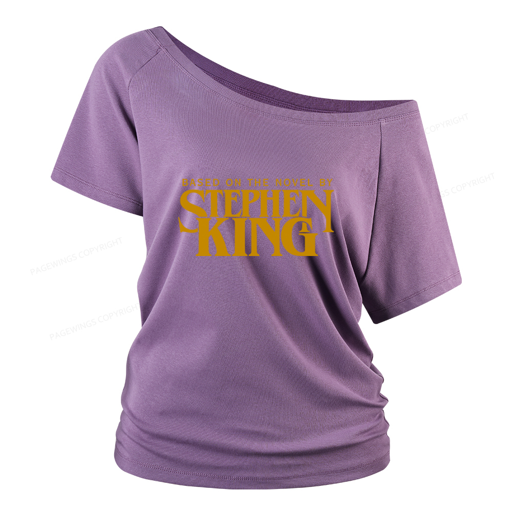 Pagewings Based On A Novel By Horror Writer Women Off Shoulder T-shirts