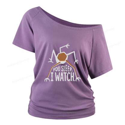 Pagewings You Sleep I Watch Women Off Shoulder T-shirts