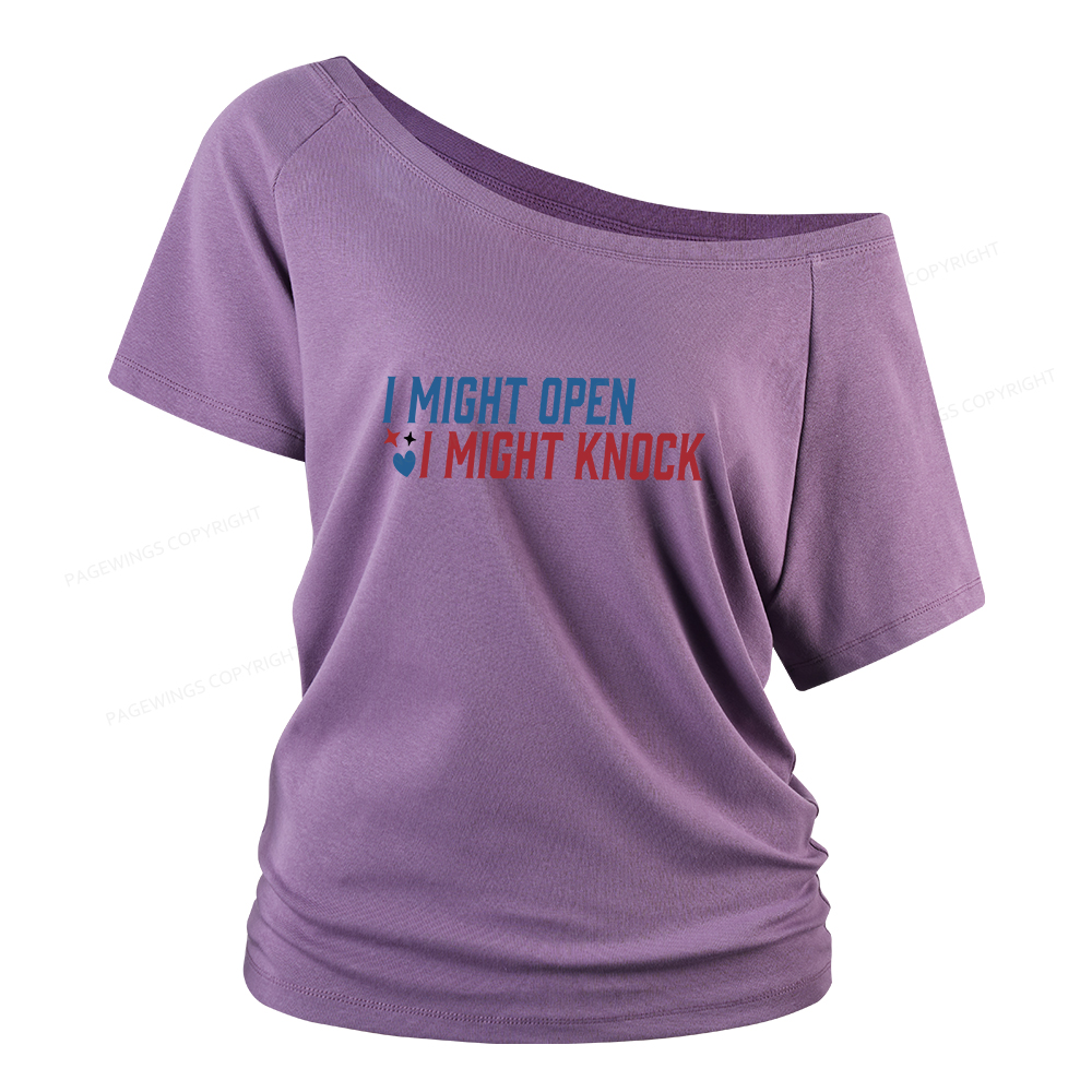 Pagewings I Might Knock Women Off Shoulder T-shirts