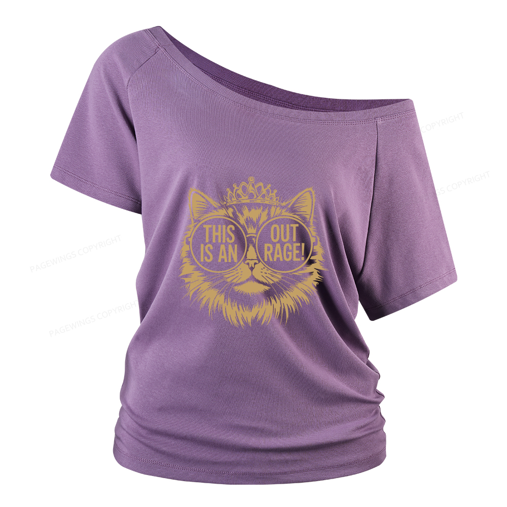 Pagewings This Is An Outrage Women Off Shoulder T-shirts