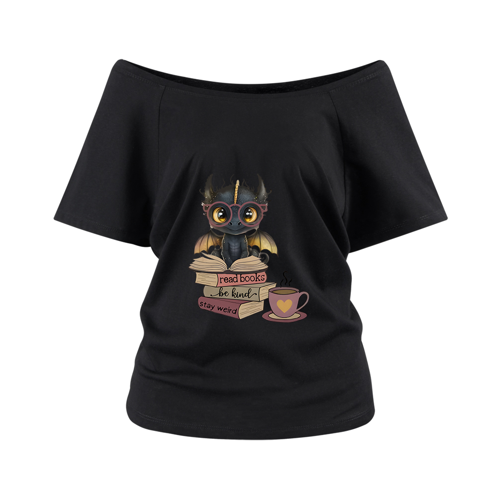 Pagewings Fourth Wing Dargon Off Shoulder Top