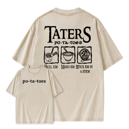 Pagewings Middle Earth Potato Unisex Washed T-shirt