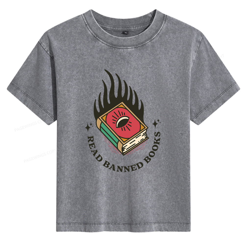 Pagewings Read Banned Books Women's Washed T-shirt