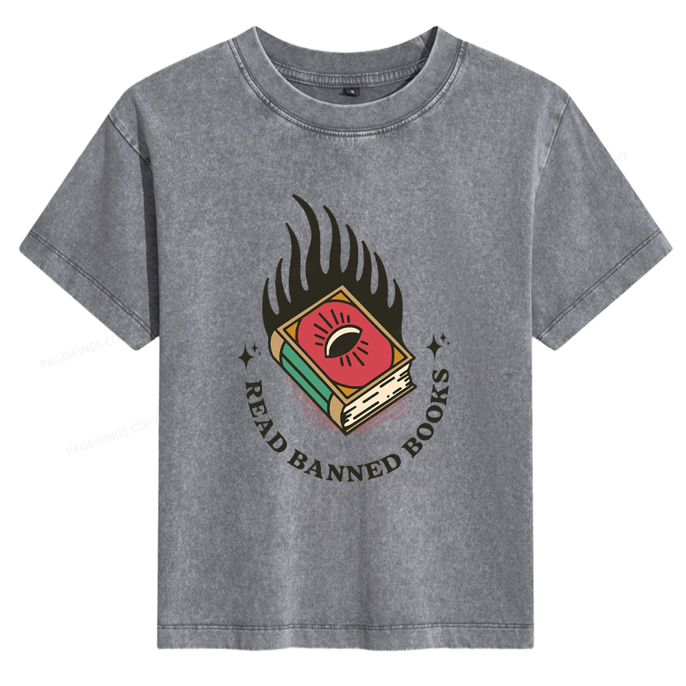 Pagewings Read Banned Books Women's Washed T-shirt